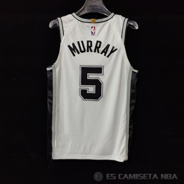 Camiseta Dejounte Murray #5 San Antonio Spurs Association Autentico Blanco