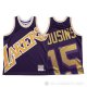 Camiseta Demarcus Cousins #15 Los Angeles Lakers Mitchell & Ness Big Face Violeta