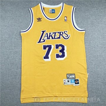 Camiseta Dennis Rodman #73 Los Angeles Lakers Retro Amarillo