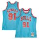 Camiseta Dennis Rodman NO 91 Chicago Bulls Mitchell & Ness 1995-96 Azul