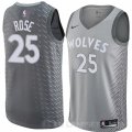 Camiseta Derrick Rose #25 Minnesota Timberwolves Ciudad 2018 Gris