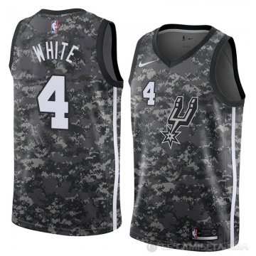 Camiseta Derrick White #4 San Antonio Spurs Ciudad 2018 Gris