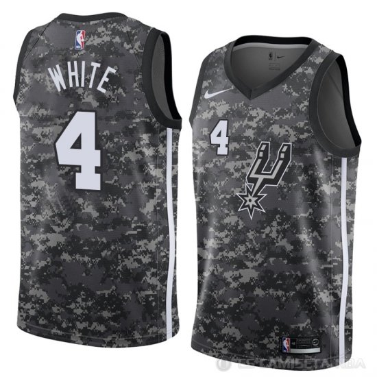Camiseta Derrick White #4 San Antonio Spurs Ciudad 2018 Gris - Haga un click en la imagen para cerrar