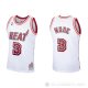 Camiseta Dwyane Wade NO 3 Miami Heat Hardwood Classics Blanco