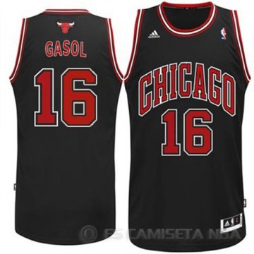 Camiseta Gasol #16 Chicago Bulls Negro