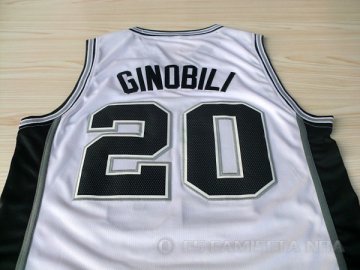 Camiseta Ginobili #20 San Antonio Spurs Blanco