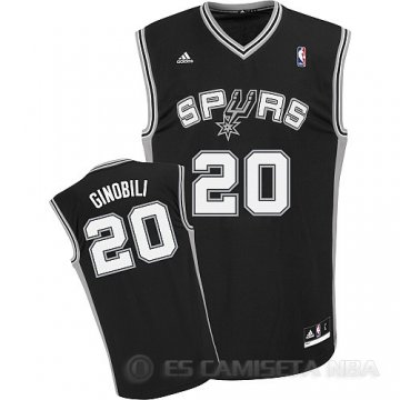 Camiseta Ginobili #20 San Antonio Spurs Negro