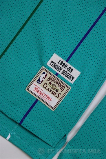 Camiseta Retro Bogues #1 Charlotte Hornets Verde - Haga un click en la imagen para cerrar
