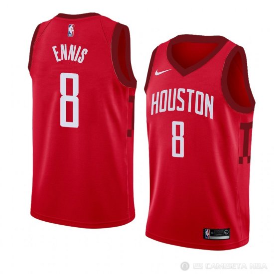 Camiseta James Ennis #8 Houston Rockets Earned 2018-19 Rojo - Haga un click en la imagen para cerrar