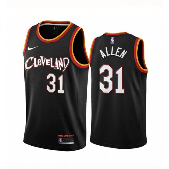Camiseta Jarrett Allen NO 31 Cleveland Cavaliers Ciudad 2020-21 Negro - Haga un click en la imagen para cerrar