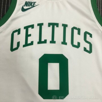 Camiseta Jayson Tatum NO 0 Boston Celtics 75th Anniversary Blanco