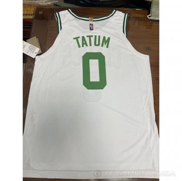 Camiseta Jayson Tatum #0 Boston Celtics Association Autentico Blanco
