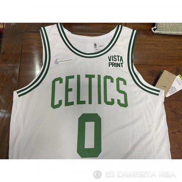 Camiseta Jayson Tatum #0 Boston Celtics Association Autentico Blanco