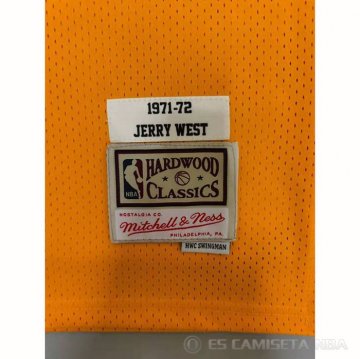 Camiseta Jerry West NO 44 Los Angeles Lakers Mitchell & Ness 1971-72 Amarillo