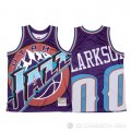 Camiseta Jordan Clarkson #00 Utah Jazz Mitchell & Ness Big Face Violeta