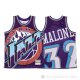 Camiseta Karl Malone #32 Utah Jazz Mitchell & Ness Big Face Violeta