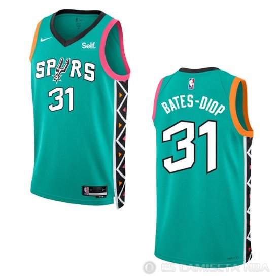 Camiseta Keita Bates-Diop #31 San Antonio Spurs Ciudad 2022-23 Verde - Haga un click en la imagen para cerrar