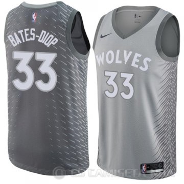 Camiseta Keita Bates-Diop #33 Minnesota Timberwolves Ciudad 2017-18 Gris