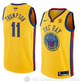 Camiseta Klay Thompson #11 Golden State Warriors Ciudad 2017-18 Oro