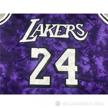 Camiseta Kobe Bryant NO 24 Los Angeles Laker Galaxy Violeta