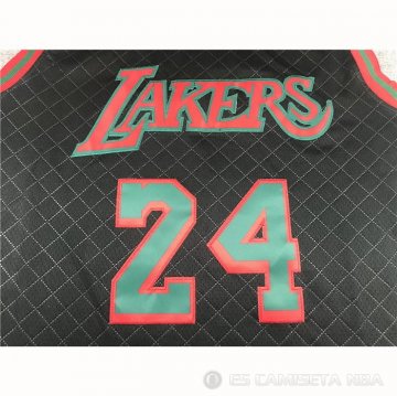 Camiseta Kobe Bryant NO 24 Los Angeles Lakers Mitchell & Ness 2007-08 Negro