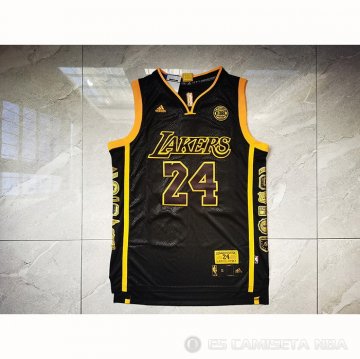 Camiseta Kobe Bryant NO 24 Los Angeles Lakers Retired Negro