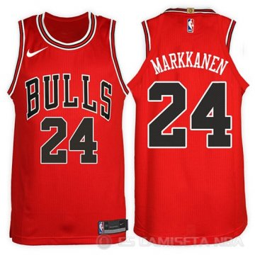 Camiseta Lauri Markkanen #24 Chicago Bulls 2017-18 Rojo