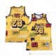 Camiseta LeBron James #23 Los Angeles Lakers Slap Sticker Mitchell & Ness 2018-19 Amarillo
