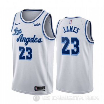 Camiseta Lebron James #23 Los Angeles Lakers Classic 2019-20 Blanco