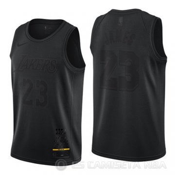 Camiseta Lebron James #23 Los Angeles Lakers MVP Negro