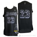 Camiseta Lebron James NO 23 Los Angeles Lakers MVP Negro2