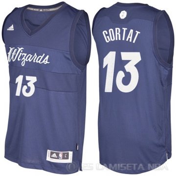 Camiseta Marcin Gortat #13 Washington Wizards Navidad 2016 Azul