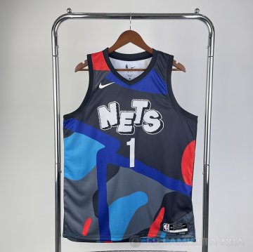 Camiseta Mikal Bridges #1 Brooklyn Nets Ciudad 2023-24 Negro