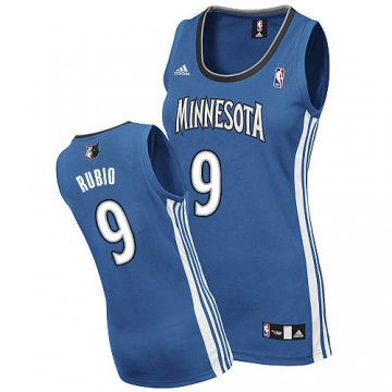 Camiseta Rubio #9 Minnesota Timberwolves Mujer Azul