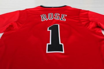 Camiseta Rose #1 Bulls 2013 Navidad Rojo