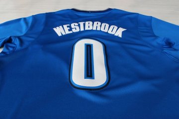 Camiseta Westbrook #0 Thunder 2013 Navidad Azul