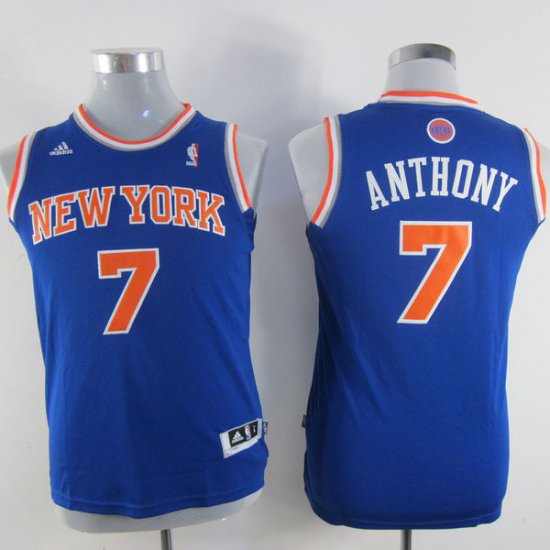 Camiseta Anthony #7 New York Knicks Nino Azul - Haga un click en la imagen para cerrar