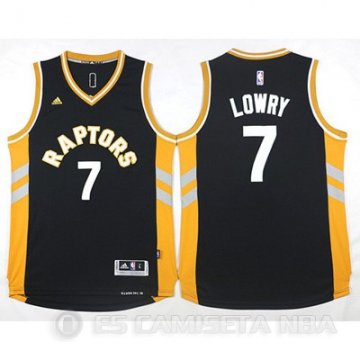 Camiseta Lowry #7 Toronto Raptors Negro Oro