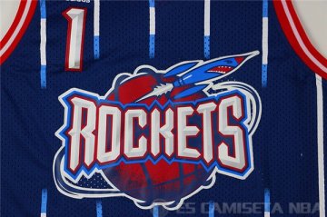 Camiseta Mcgrady #1 Houston Rockets Azul