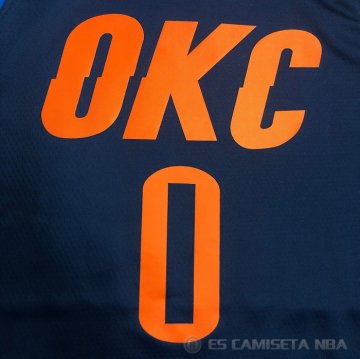 Camiseta Russell Westbrook NO 0 Oklahoma City Thunder Statement Azul