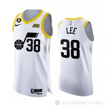 Camiseta Saben Lee #38 Utah Jazz Association Autentico 2022-23 Blanco