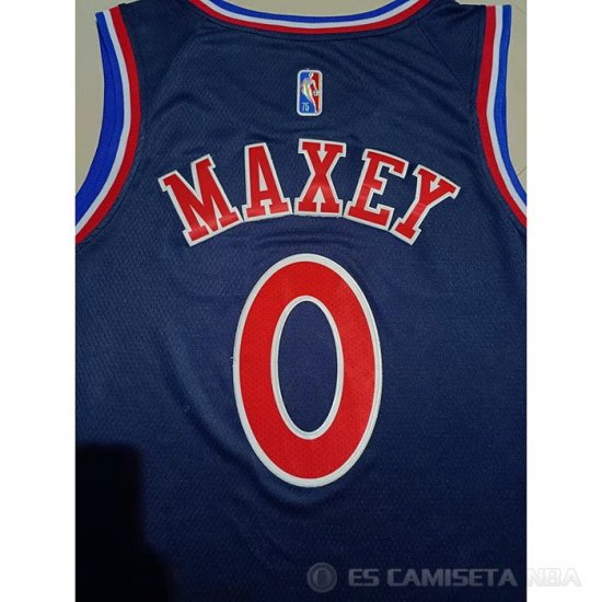 Camiseta Tyrese Maxey NO 0 Philadelphia 76ers Ciudad 2021-22 Azul - Haga un click en la imagen para cerrar