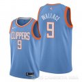 Camiseta Tyrone Wallace #9 Los Angeles Clippers Ciudad Edition Azul