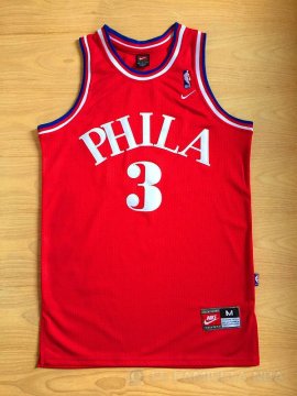 Camiseta retro Allen iverson #3 Philadelphia 76ers Rojo