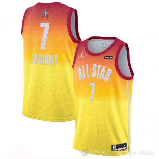 Camiseta All Star 2023 Brooklyn Nets Kevin Durant #7 Naranja - Haga un click en la imagen para cerrar