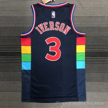 Camiseta Allen Iverson NO 3 Philadelphia 76ers Ciudad 2021-22 Azul