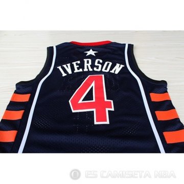 Camiseta Allen Iverson #4 USA 2004 Azul