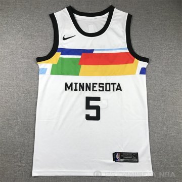 Camiseta Anthony Edwards #5 Minnesota Timberwolves Ciudad 2022-23 Blanco