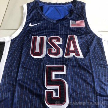 Camiseta Anthony Edwards #5 USA 2024 Juegos Olimpicos Azul