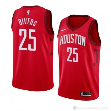Camiseta Austin Rivers #25 Houston Rockets Earned 2018-19 Rojo